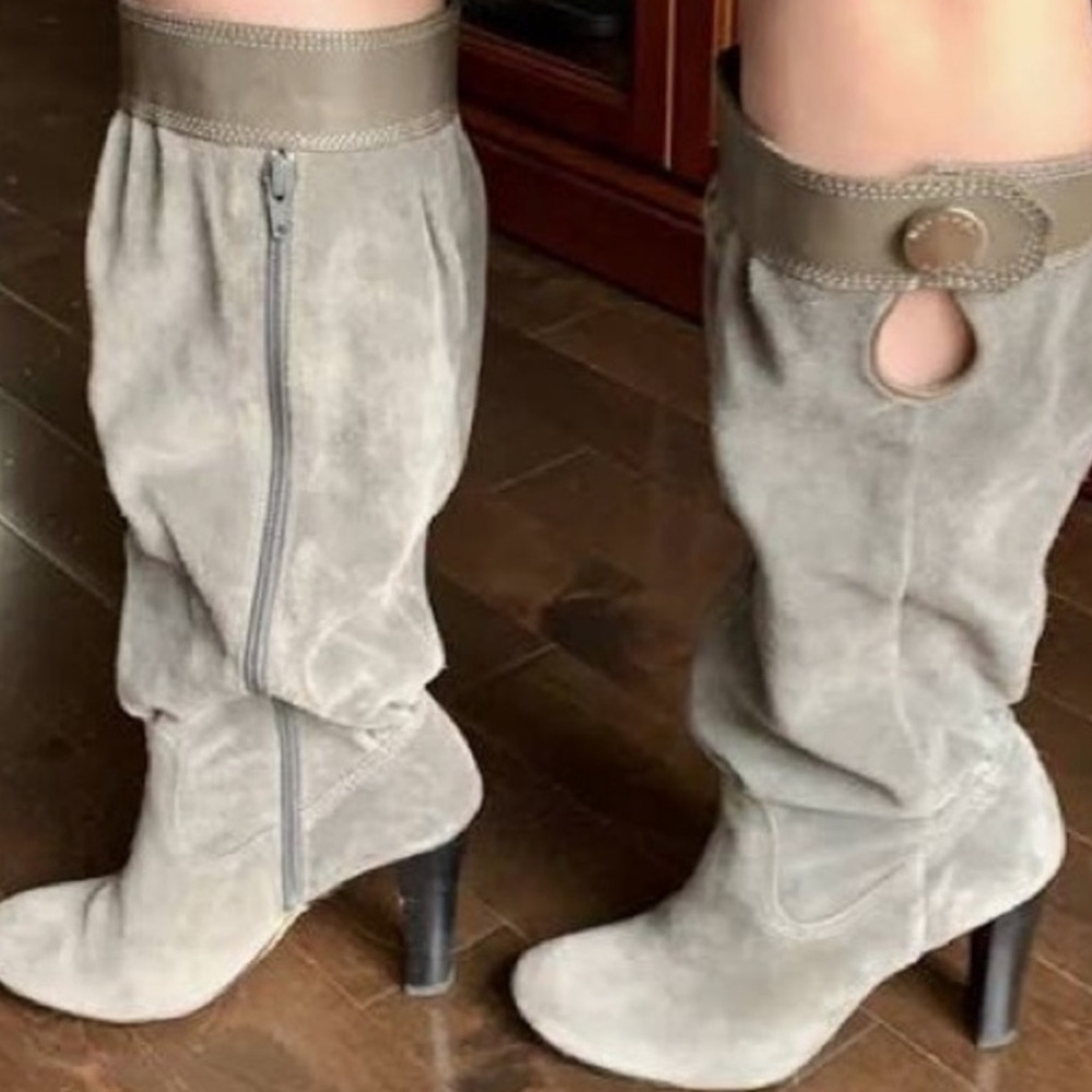 Michael Kors Grey Suede slouchy boots 8.5